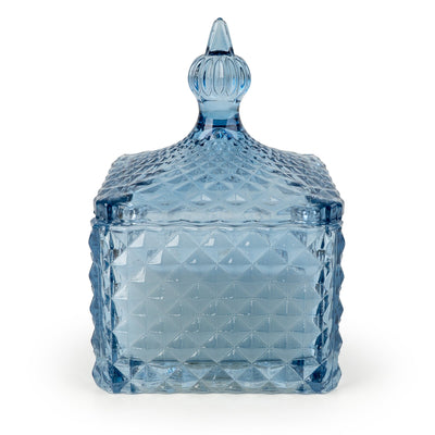 Candlelight Home candle Square Embossed Candle Jar – Tianshui Blue 6pk