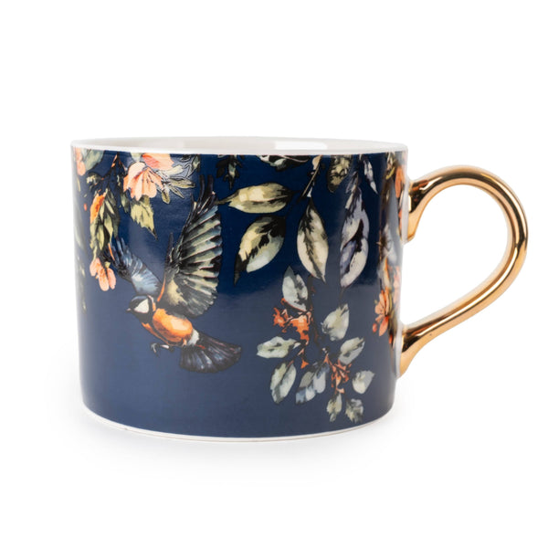 CHOOLD British Style Blue Floral Porcelain Coffee Mug Set – 12 Oz Mug With Golden Handle Spoon, 4pcs - View #8