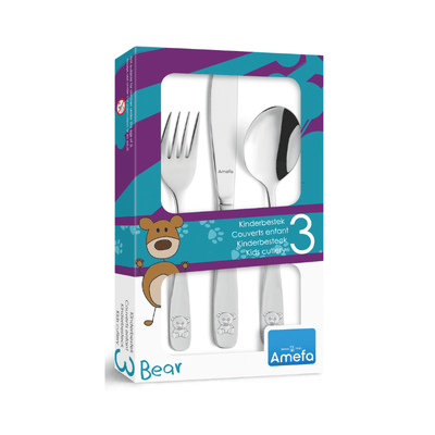 Candlelight Home Children`s Cutlery Bear 3-pcs Children's Cutlery Set 6pk