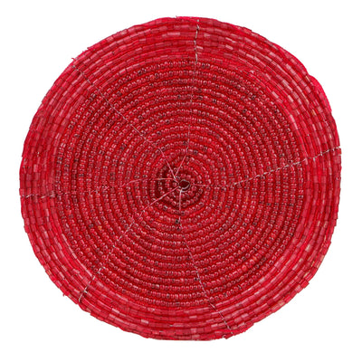 Candlelight Home Coasters 4 Beaded Coasters - Red HoHoHo 6pk