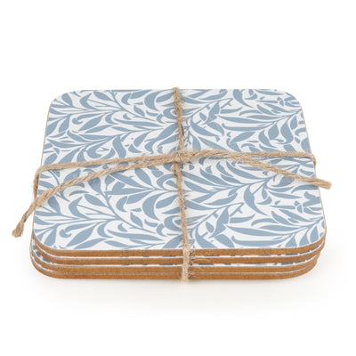 Candlelight Home Coasters Jeff Banks Set of 4 Coasters – Leafy Trellis Blue 4pk