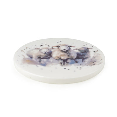 Candlelight Home Coasters Set of 4 Coasters - Country Sheep 4PK