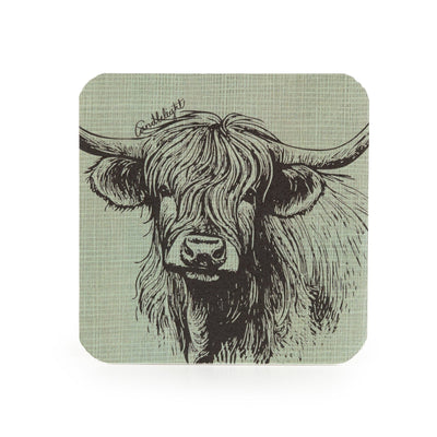 Candlelight Home Coasters Set of 4 Coasters - Highland Cow 4pk