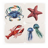 Candlelight Home Coasters Set of 4 Coasters - Sea Creatures 4PK