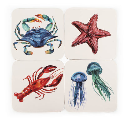 Candlelight Home Coasters Set of 4 Coasters - Sea Creatures 4PK
