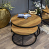 Candlelight Home coffee table SET OF 2 NESTED ROUND METAL COFFEE TABLES WITH FSC MDF TOPS 1PK