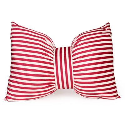 Candlelight Home Cushions & Throws 40 x 60 cm Velvet Bow Cushion in Cotton  – Red/White Ho Ho Ho 1pk