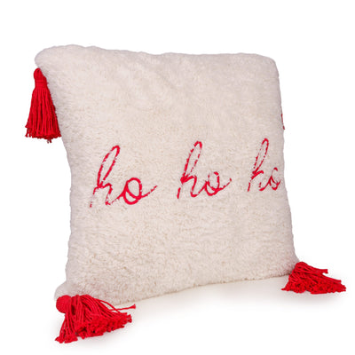 Candlelight Home Cushions & Throws 45 x 45 cm Cushion Embroidered Ho Ho Ho in – Red & White Ho Ho Ho 1pk