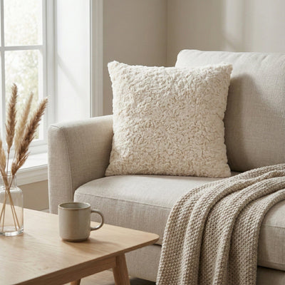 Candlelight Home Cushions & Throws Square Cushion - Faux Fur Cream 1pk