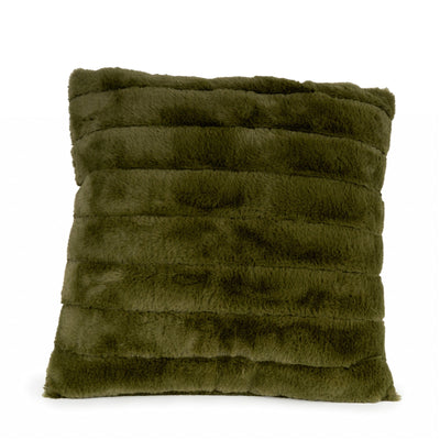 Candlelight Home Cushions & Throws Square Cushion - Faux Fur Olive Green 1pk