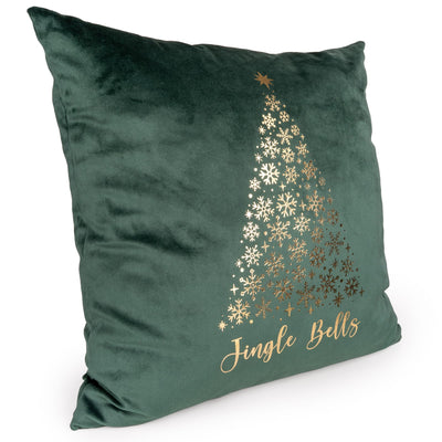 Candlelight Home Cushions & Throws Square Velvet Cushion – “Jingle Bells” Hummingbird 1pk