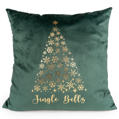 Candlelight Home Cushions & Throws Square Velvet Cushion – “Jingle Bells” Hummingbird 1pk