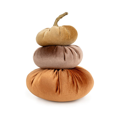 Candlelight Home Cushions & Throws Stacking Velour Pumpkin Cushion - Terracotta Hues 6pk