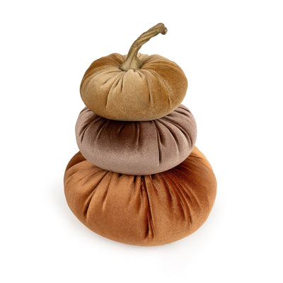 Candlelight Home Cushions & Throws Stacking Velour Pumpkin Cushion - Terracotta Hues 6pk