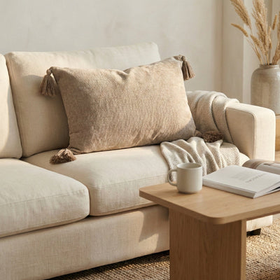 Candlelight Home Cushions & Throws Tasselled Rectangular Cushion - Cream 1pk
