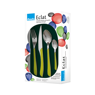 Candlelight Home Cutlery Set Eclat Green 24pc Boxed Set 6pk