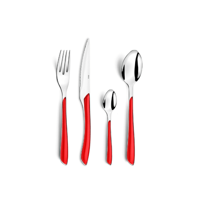 Candlelight Home Cutlery Set Eclat Red 24-pcs Cutlery Set 6pk