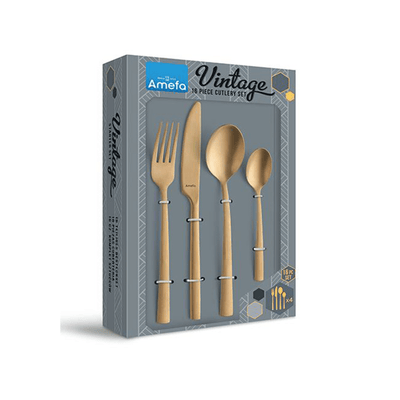 Candlelight Home Cutlery Set Manille 16-pcs Cutlery Set Gold PVD 6pk