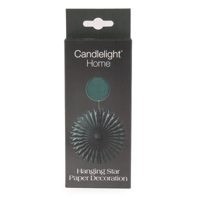 Candlelight Home Decorative Accessories 30cm Hanging Paper Star Decoration – Dark Green Hummingbird 6pk