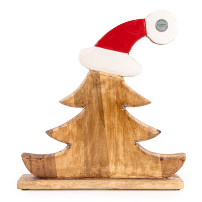 Candlelight Home Decorative Accessories Large Christmas Tree Ornament Mango Wood with Enamel 2pk