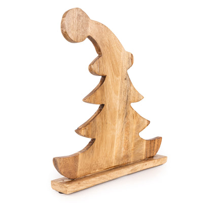 Candlelight Home Decorative Accessories Large Christmas Tree Ornament Mango Wood with Enamel 2pk