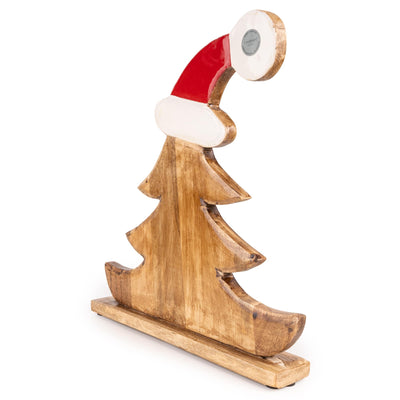 Candlelight Home Decorative Accessories Large Christmas Tree Ornament Mango Wood with Enamel 2pk
