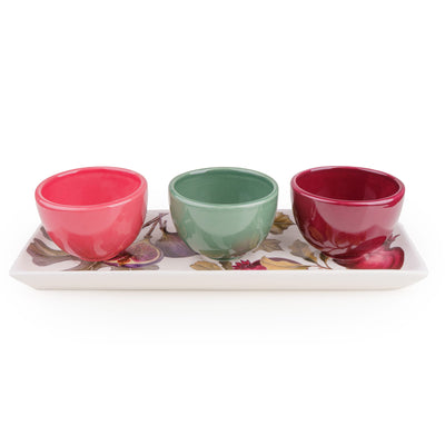 Candlelight Home Dipping Bowls Set of 3 Dipping Bowls on Dish - Fig & Pomegranate 1pk