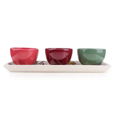 Candlelight Home Dipping Bowls Set of 3 Dipping Bowls on Dish - Fig & Pomegranate 1pk