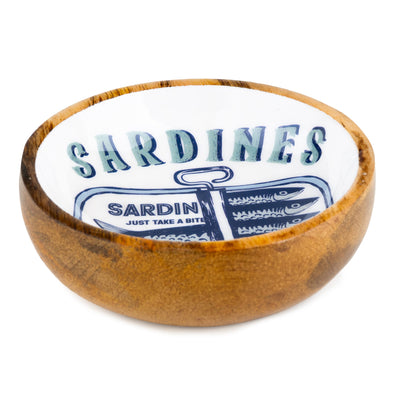 Candlelight Home Dipping Bowls Small Bowl Mango Wood and Enamel Fish - Tin Harbour 4pk