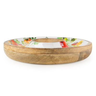 Candlelight Home Dishes Chip & Dip Dish Mango Wood - Tomatoes 4pk
