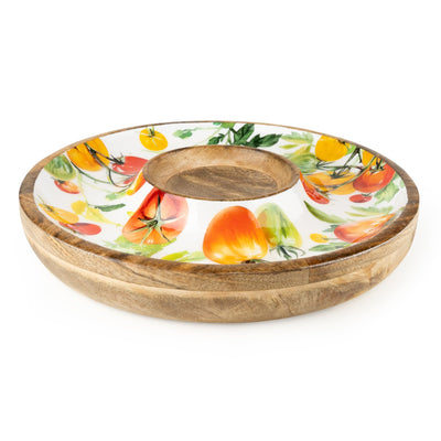 Candlelight Home Dishes Chip & Dip Dish Mango Wood - Tomatoes 4pk