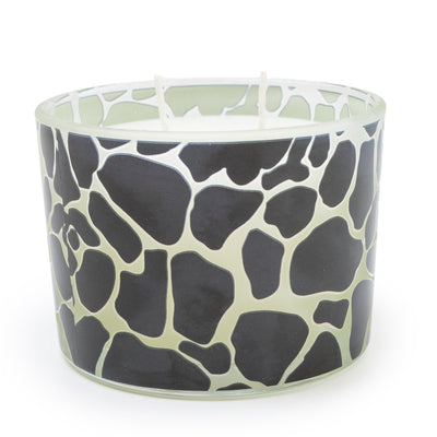 Candlelight Home DOUBLE WICK WAX FILLED POT WITH GIRAFFE DESIGN – 5% AMBER SHEA SCENT (3016-6651)