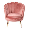Candlelight Home Dusky Pink Darcy Velvet Shell Chair with Gold Legs 1PK