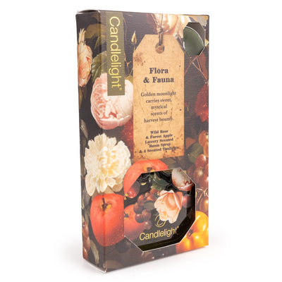 Candlelight Home fragrance gift set Room Spray & Tealight Gift Set - Flora & Fauna 6pk