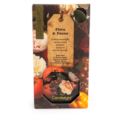 Candlelight Home fragrance gift set Room Spray & Tealight Gift Set - Flora & Fauna 6pk