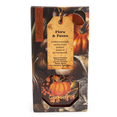 Candlelight Home fragrance gift set Room Spray & Tealight Gift Set - Pumpkins Flora & Fauna 6pk