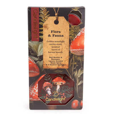 Candlelight Home fragrance gift set Room Spray & Tealight Gift Set - Toadstools Flora & Fauna 6pk
