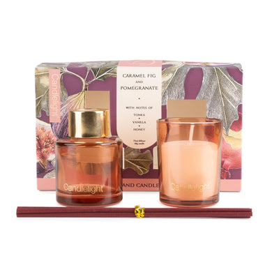 Candlelight Home Gift Sets Candle & Diffuser Gift Set – Fig & Pomegranate 6pk