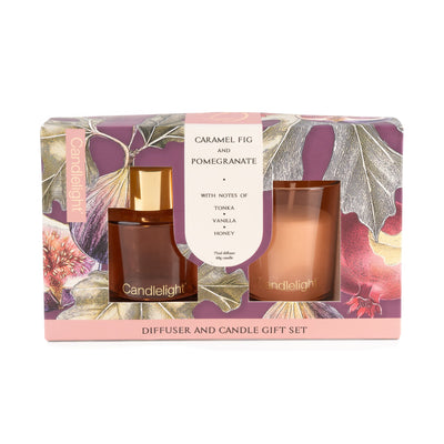 Candlelight Home Gift Sets Candle & Diffuser Gift Set – Fig & Pomegranate 6pk