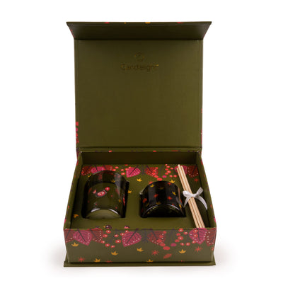 Candlelight Home Gift Sets Diffuser & Candle Gift Set – Birds in Green 6pk