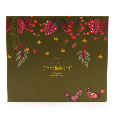 Candlelight Home Gift Sets Diffuser & Candle Gift Set – Birds in Green 6pk