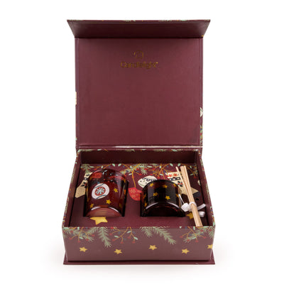 Candlelight Home Gift Sets Diffuser & Candle Gift Set – Red Stockings & Baubles 6pk