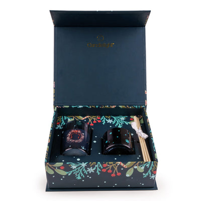 Candlelight Home Gift Sets Diffuser & Candle Gift Set - Trees in Blue 6pk