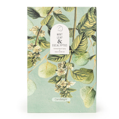 Candlelight Home Gift Sets Room Spray & Candle Gift Set - Mint Leaf & Eucalyptus 6pk