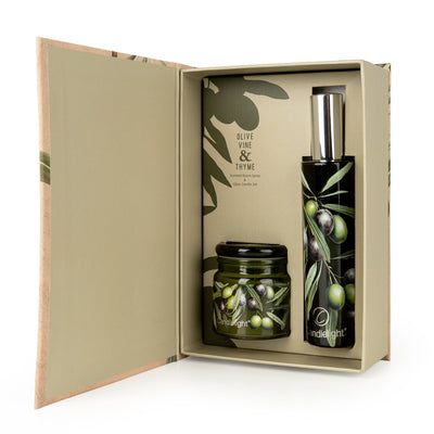 Candlelight Home Gift Sets Room Spray & Candle Gift Set - Olive Vine & Thyme 6pk