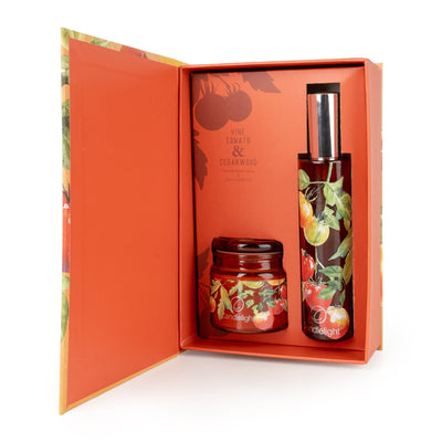 Candlelight Home Gift Sets Room Spray & Candle Gift Set - Vine Tomato & Cedarwood 6pk