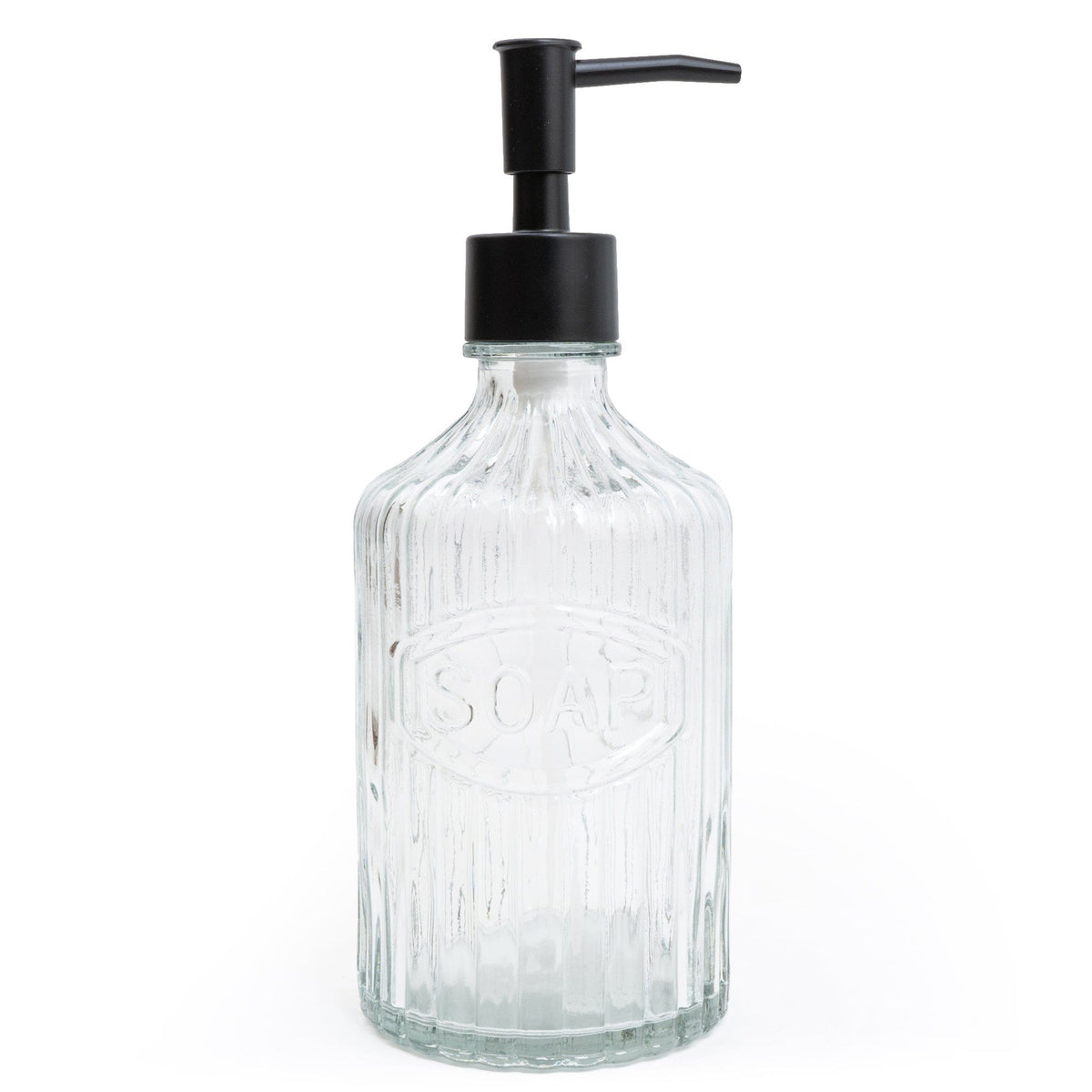 Swirl Glass Soap Dispenser in Clear