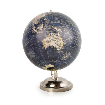 Candlelight Home Globes 8" Globe - Blue and Silver 1pk