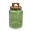 Candlelight Home Green Glass Storage Jar with Wooden Lid 18cm 4PK
