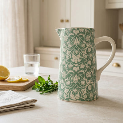 Candlelight Home Jugs Jeff Banks Large Jug - Jacquard Sage Green 1pk